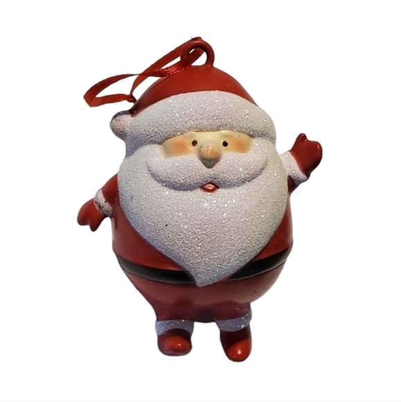 Chubby Santa sparkle glitter Ornament - Picture 1 of 8